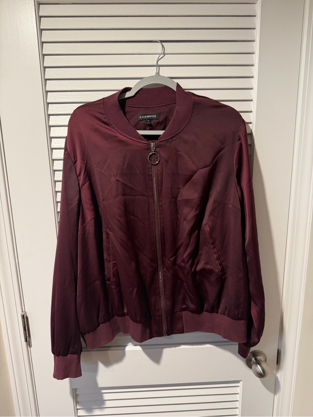 Lane Bryant Wine Bomber Jacket